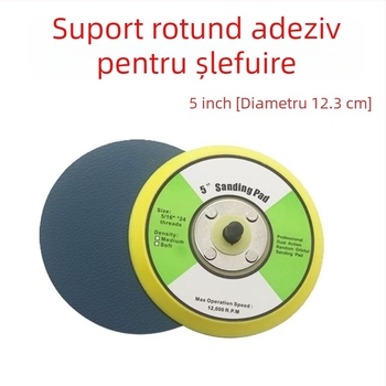 Bază de 5 inch pentru șlefuitor pneumatic cu disc de șlefuire uscat, disc de șmirg autoadeziv și disc de lustruire autoadeziv