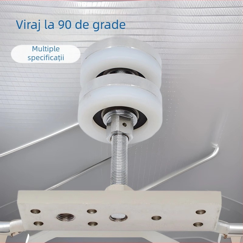 Roți pentru uși pliante, rotație de 360°, pentru uși glisante, role universale de susținere, accesorii pentru uși, aliaj de aluminiu