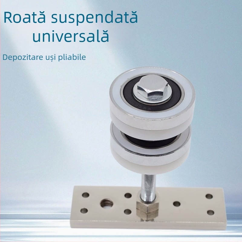Roți pentru uși pliante, rotație de 360°, pentru uși glisante, role universale de susținere, accesorii pentru uși, aliaj de aluminiu
