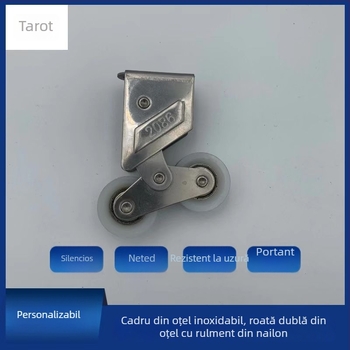 Rola silențioasă din oțel inoxidabil de înaltă calitate, model 2086, la comandă, pentru uși și ferestre glisante, canelură 2001, cadru izolant din aluminiu cu profil U