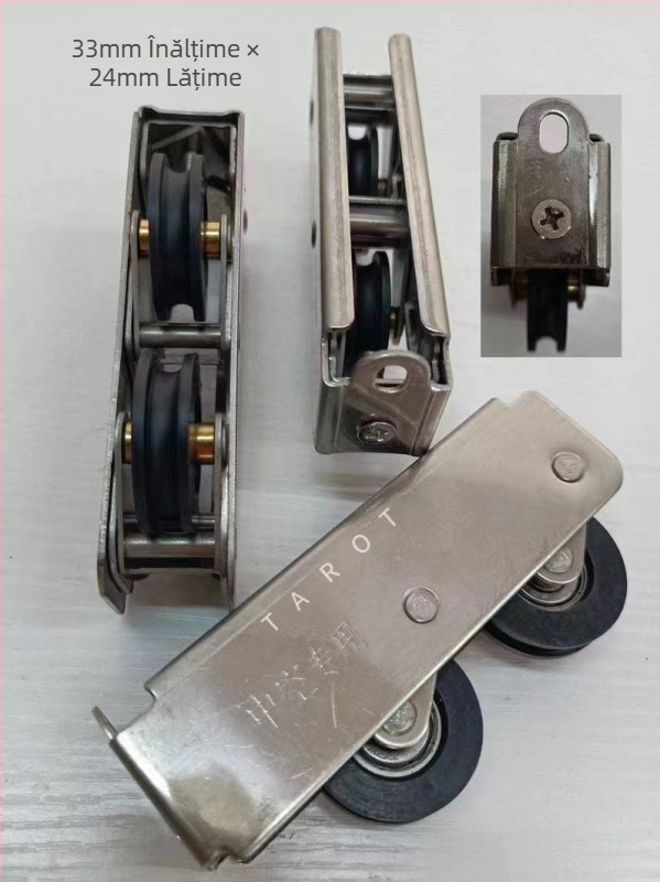 Rola silențioasă din oțel inoxidabil de înaltă calitate, model 2086, la comandă, pentru uși și ferestre glisante, canelură 2001, cadru izolant din aluminiu cu profil U