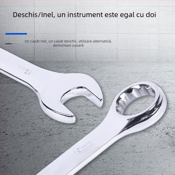 Set industrial de 14 piese, chei combinate cu finisaj oglindat și motiv floare de prun, cu capete deschise pentru reparații auto
