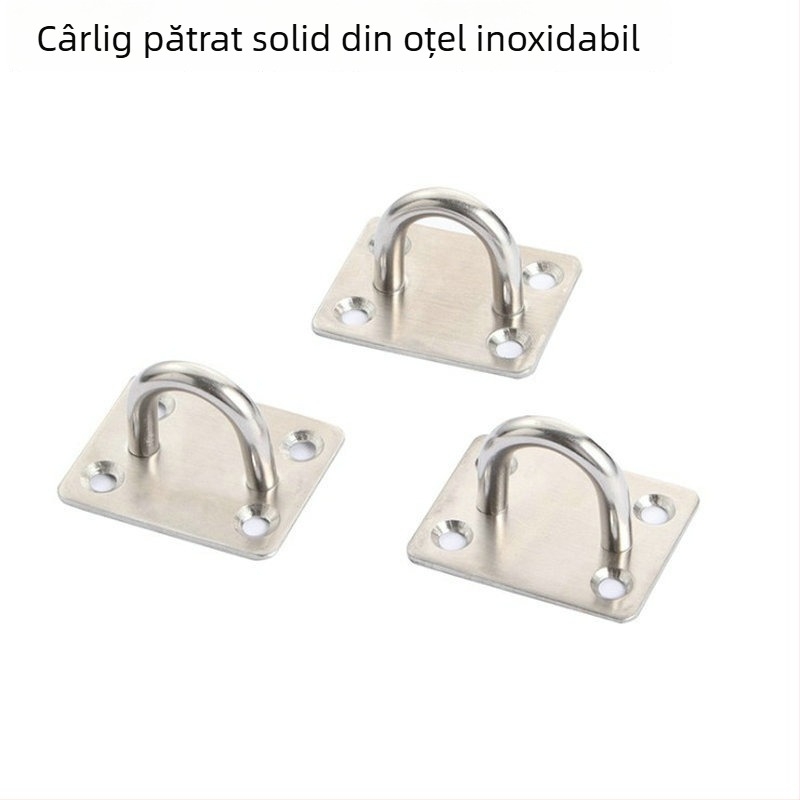 Cuier din oțel inoxidabil, pătrat, pentru montaj pe perete și tavan — pentru agățat ventilator, corp de iluminat, inel și accesorii (greutate maximă peste 30 kg)