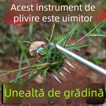 Unealtă multifuncțională pentru eliminarea buruienilor cu rădăcini, greblă de grădină din oțel mangan pentru afânarea solului