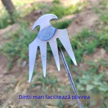 Unealtă multifuncțională pentru eliminarea buruienilor cu rădăcini, greblă de grădină din oțel mangan pentru afânarea solului