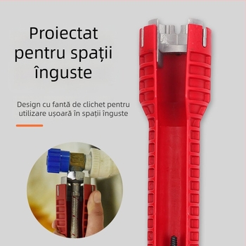 Cheie multifuncțională pentru chiuvetă, opt în unu – instrument de instalare pentru conducte și robinete