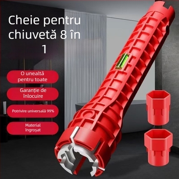 Cheie multifuncțională pentru chiuvetă, opt în unu – instrument de instalare pentru conducte și robinete