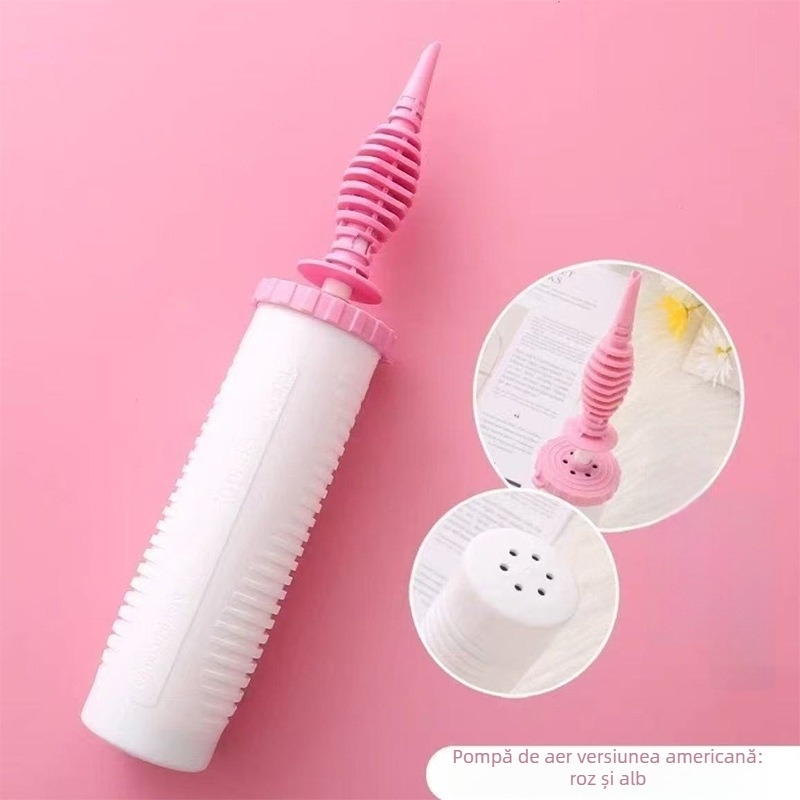 Pompa de baloane manuală, cu acțiune dublă, compactă, pentru nunți, petreceri și decoruri