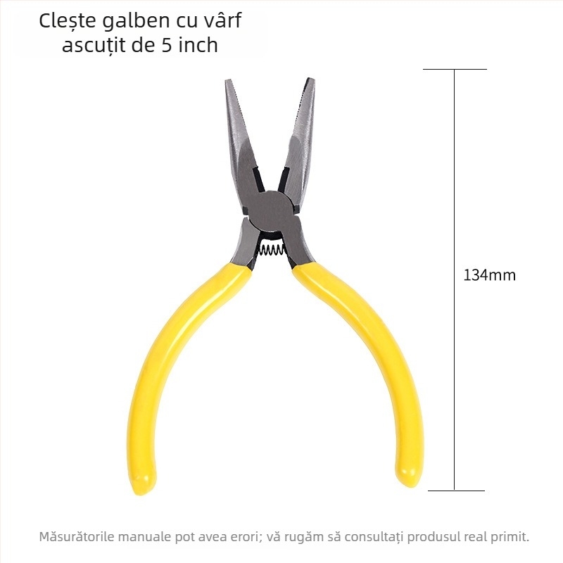 Clește cu vârf ascuțit, 5 inchi, cu arc – pentru bijuterii, unelte DIY