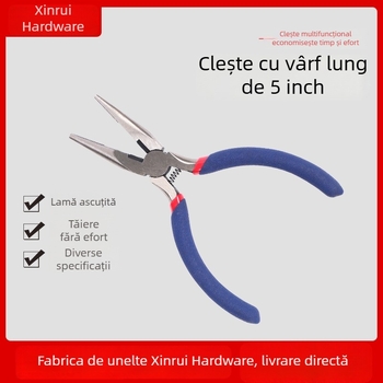 Clește cu nas subțire de 5 inci, dinți, cu arc de eliberare, unelte DIY pentru bijuterii