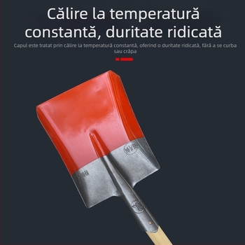 Lopată de intervenție pentru incendii din oțel mangan, vârf pătrat ascuțit, pentru săpat sol, plantat flori, grădinărit și utilizare în aer liber