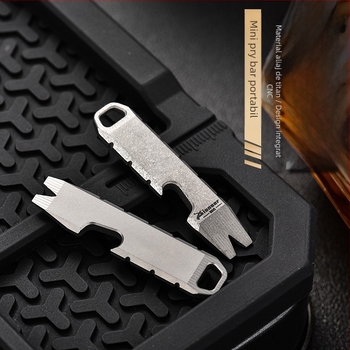 Crowbar din aliaj de titan pentru camping și autoapărare, instrument EDC, deschizător de sticle multifuncțional