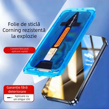Protecție ecran Corning pentru iPhone 17 Pro Max, sticlă temperată, acoperire de la margine la margine, anti-spionaj, HD, ecran complet