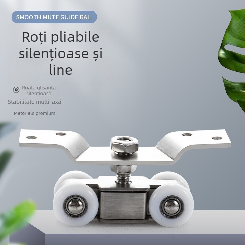 Rulouri pliabile din oțel inoxidabil pentru uși și ferestre, șine pentru uși glisante, role de susținere interioare și exterioare, uși din lemn, roți din nylon silențioase