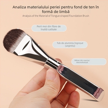Pensulă de fond de ten în formă de limbă, ultra-subțire, vârf plat pentru machiaj