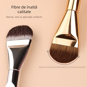 Pensulă de fond de ten în formă de limbă, ultra-subțire, vârf plat pentru machiaj