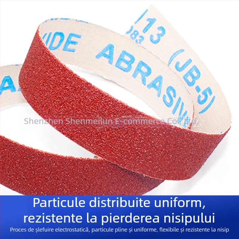 Set bandă de șlefuit cu cutie retractabilă, 25x6 mm, rolă și benzi din oxid de aluminiu pentru lustruire