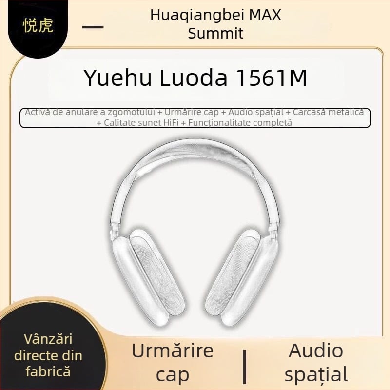 Căști Bluetooth wireless over-ear cu anulare activă a zgomotului și modul transparent, compatibile cu Apple și Android, MX Yuehu Zhongke