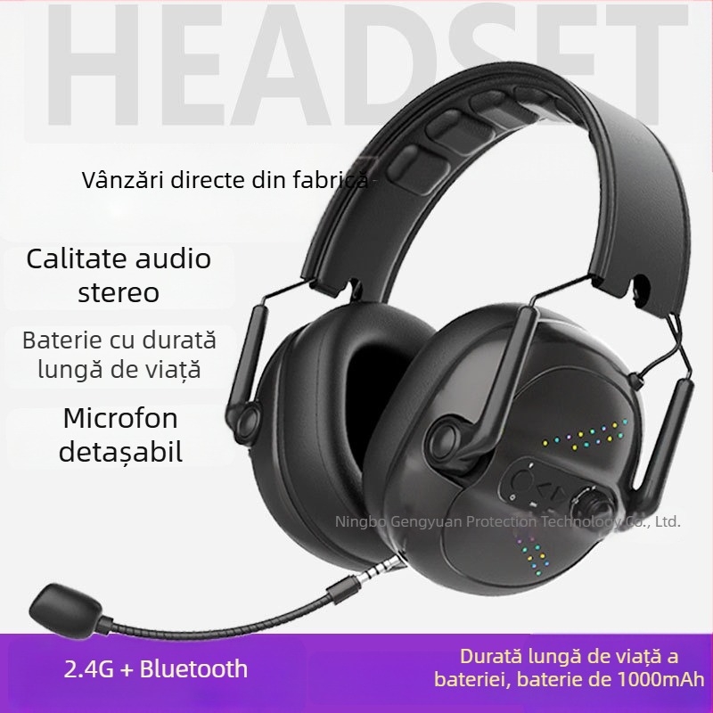 Căști de gaming wireless USB, cu latență redusă și microfon detașabil pentru esports