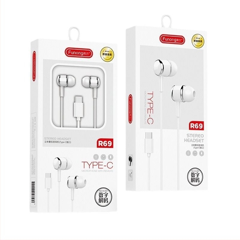 Căști Type-C cu cip digital și control în linie, bas intens, cablu de 120 cm, compatibile cu telefoane Vivo, Huawei, Honor și Xiaomi