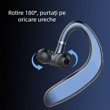 L12 căști Bluetooth fără fir 5.0, autonomie lungă, pentru afaceri, mașină și sport, design cu agățătoare pentru ureche și in-ear