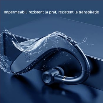 L12 căști Bluetooth fără fir 5.0, autonomie lungă, pentru afaceri, mașină și sport, design cu agățătoare pentru ureche și in-ear