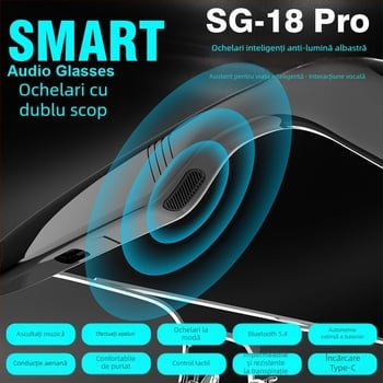 SG15PRO Ochelari de soare cu Bluetooth – Cască multifuncțională pentru muzică și apeluri, stereo