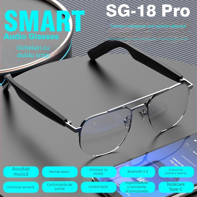 SG15PRO Ochelari de soare cu Bluetooth – Cască multifuncțională pentru muzică și apeluri, stereo