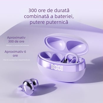 Căști Bluetooth cu clips pentru urechi, design deschis, stereo, impermeabile pentru sport, autonomie lungă a bateriei