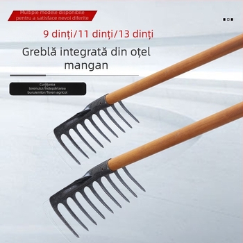 Grebă cu nouă dinți din oțel mangan, corp unic, pentru afânarea solului și îndepărtarea buruienilor – unealtă agricolă