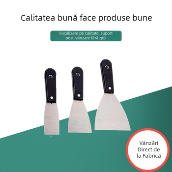 Spatulă pentru chit cu mâner din plastic negru, profil îngroșat pentru rosturi și lucrări pe pereți