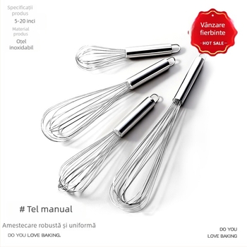 Bețișor de ouă din oțel inoxidabil, cu mâner gros – tel manual pentru ouă, frișcă și unt