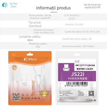 Set USB-C PD20W pentru încărcare rapidă Apple