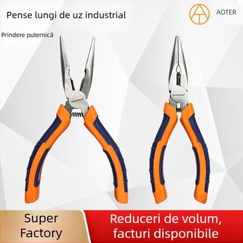 Clește cu vârf ascuțit de 6 inch, unealtă manuală, unelte hardware, clește pentru dezizolarea cablurilor electrice, clește de tip american, design ergonomic offset