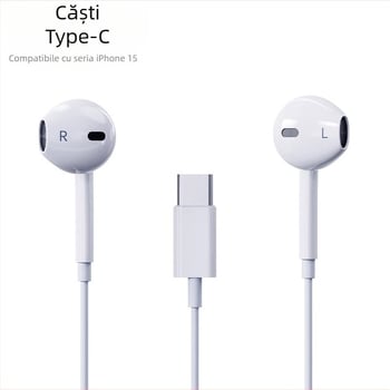 Căști USB-C cu control pe fir, in-ear, a 15-a generație, compatibile cu iPhone 17 Pro Max