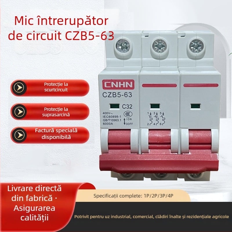 CZB5-63 întrerupător miniatural, serie 2P/3P, întrerupător de aer cu protecție la scurgeri