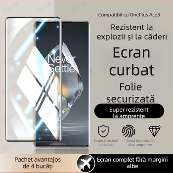 Protecție ecran din sticlă temperată, curbată, pentru OnePlus Ace2/Ace3 Pro – Ultra-Clear Full Screen