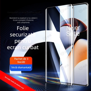 Protecție ecran din sticlă temperată, curbată, pentru OnePlus Ace2/Ace3 Pro – Ultra-Clear Full Screen