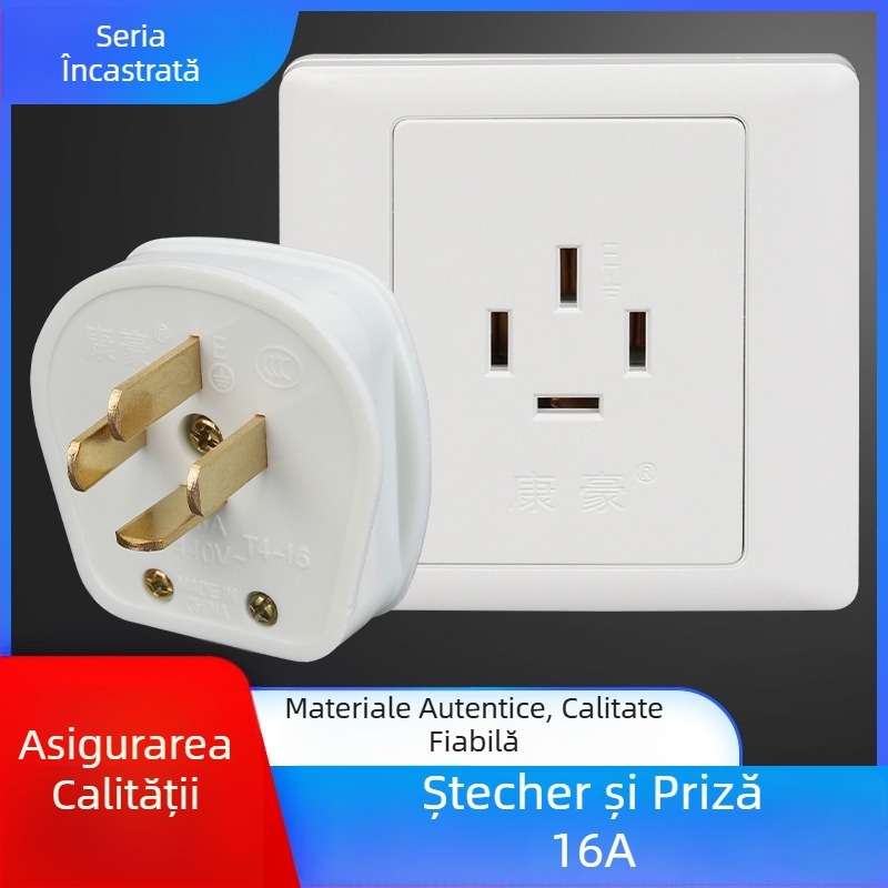 Priză încastrată în perete, tip 86, cu patru găuri, 16A, trifazat cu patru conductori, 440V