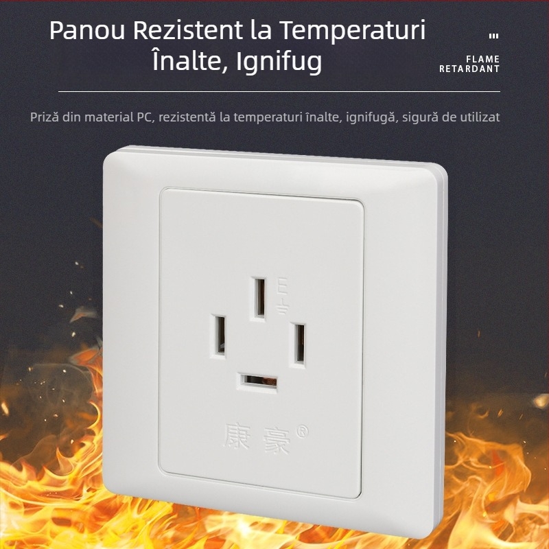 Priză încastrată în perete, tip 86, cu patru găuri, 16A, trifazat cu patru conductori, 440V