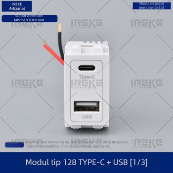 Modul de încărcare USB Type-C de tip 128, modul cu priză la pământ pentru curent ridicat, sursă de alimentare, modul universal de încărcare