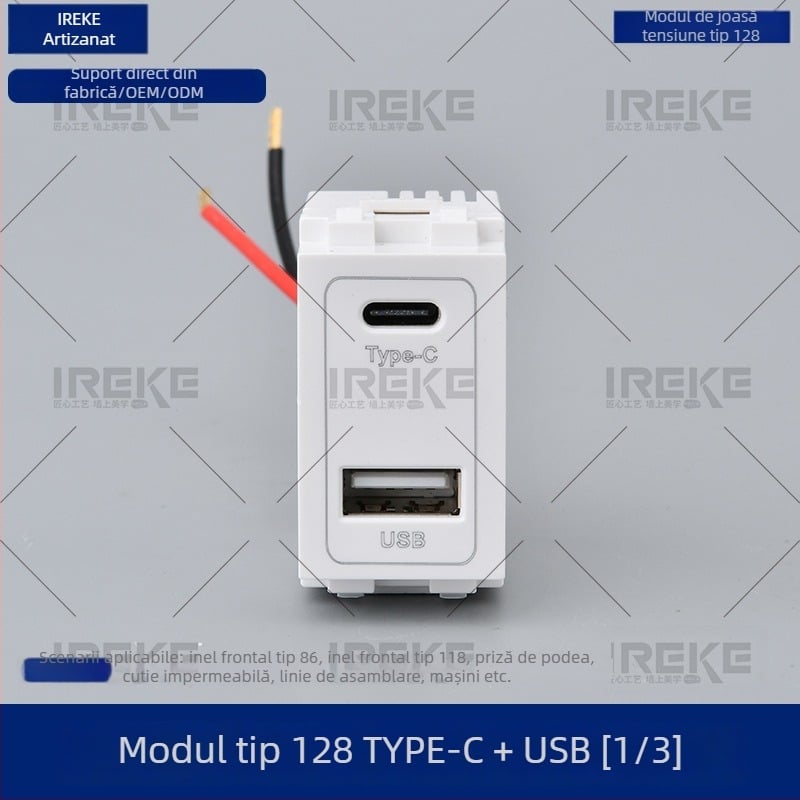 Modul de încărcare USB Type-C de tip 128, modul cu priză la pământ pentru curent ridicat, sursă de alimentare, modul universal de încărcare