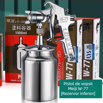 Pistol de pulverizare Meiji cu două cupe, presiune joasă W71, atomizare înaltă pentru grund mobilier și reparații auto, V3