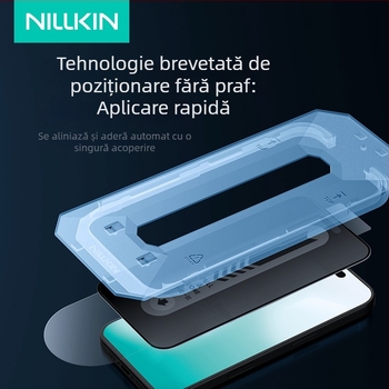 Nillkin protecție ecran din sticlă securizată pentru iPhone 17 Pro Max, cu cadru de montaj anti-praf, ecran complet, rezistent la explozie