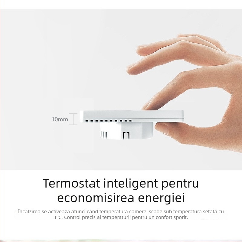 Termostat WiFi european inteligent pentru încălzire prin podea cu apă și încălzire electrică, boiler montat pe perete cu panou din acril și control vocal prin aplicație