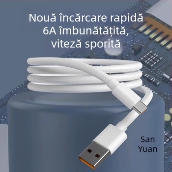 Cablu USB Type-C, încărcare rapidă 6A, compatibil cu Huawei/Honor Enjoy Nova P30/P40 și dispozitive Android