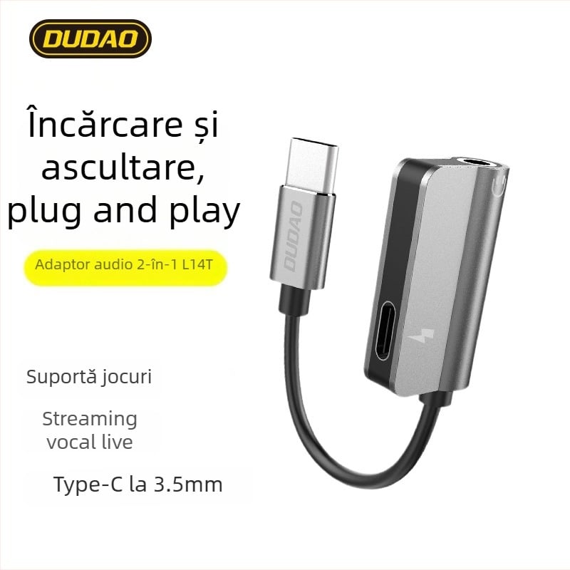 L14T cablu adaptor USB-C la 3,5 mm două în unu pentru căști Xiaomi Mi 6