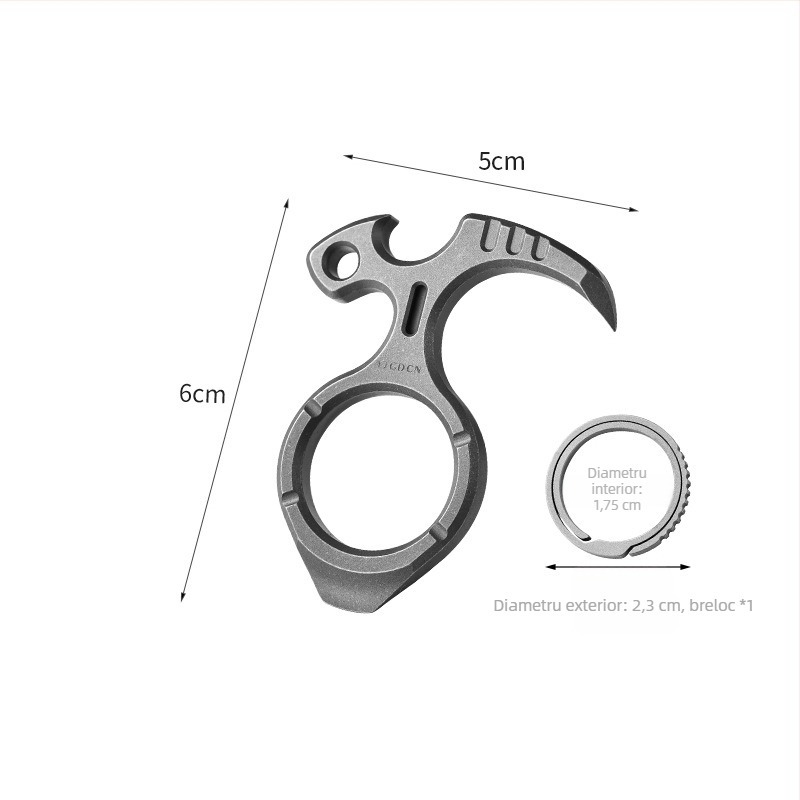Unealtă multifuncțională din aliaj de titan cu deschizător de sticle pentru exterior, apărare personală și camping – instrument EDC