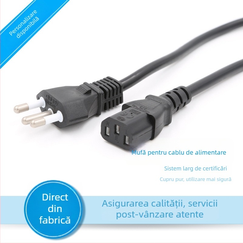 Mufă braziliană cu trei poli, certificare UC, 16A 250V, trei conductori