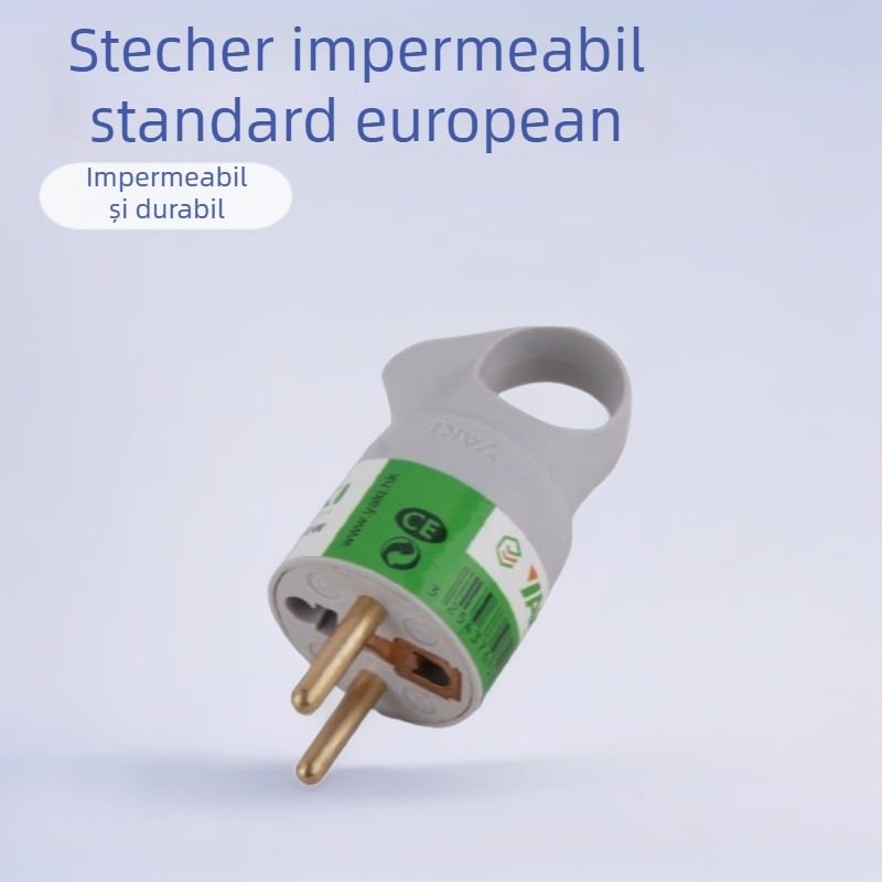 Plug impermeabil, stil european, priză franceză, prelungitor de alimentare